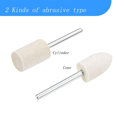 Luo ke 100 Pcs Compressed Wool Felt Polishing Head Tool Buffing Wheel for Dremel Rotary Tool with 1/8" Mandrel