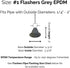 #1 Grey EPDM Flexible Roof Jack Pipe Boot Metal Roofing Pipe Flashing (Pipe OD 1/4" to 2")