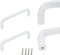 2Pcs 4.13" Arch Bow Cabinet Pull, Aluminum Closet Door Hardware Handle, Hole Dia.3.78"/96mm, White