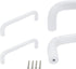 2Pcs 4.13" Arch Bow Cabinet Pull, Aluminum Closet Door Hardware Handle, Hole Dia.3.78"/96mm, White