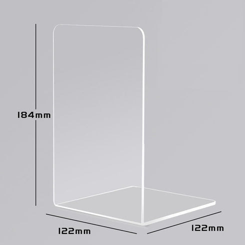 luzen 2Pcs Acrylic Bookends Desktop Storage Bookshelf Book Holder Transparent Book Ends Stand Organizer for Library