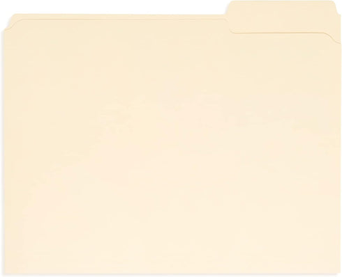 Blue Summit Supplies 100 Reinforced File Folders, 1/3 Cut Tab, Letter Size, Manila, Heavy Duty 14PT Paper