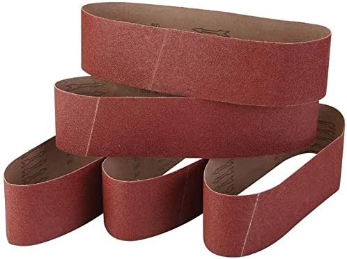 4 x 36 Inch Sanding Belts, 5 Pack Mix of 320/400/600/800/1000 Grits for Woodworking and Metal Polishing