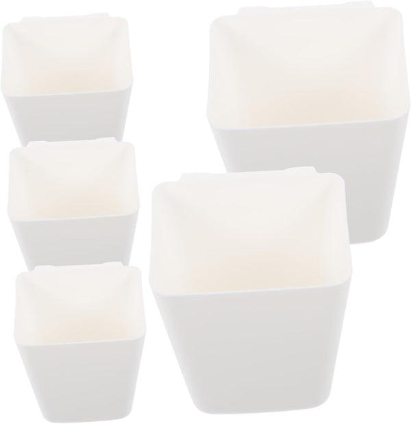 Cabilock 5pcs Wall-mounted Hanging Cup Holder Sturdy Plastic Storage Baskets for Rolling
