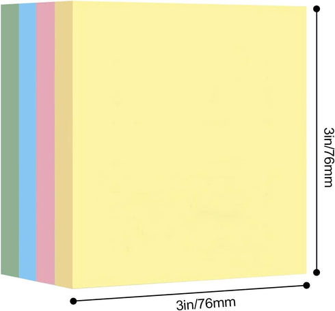 M&G 4 Pack 400 Sheet Sticky Notes, 3x3 inch Post its Neutral Colors Self-Stick Note Pads for Home School Offices.