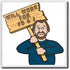 3dRose 8 Inch Funny Humorous Man Guy with A Sign Will Work for Pb and J Peanut Butter and Jelly Ceramic Tile