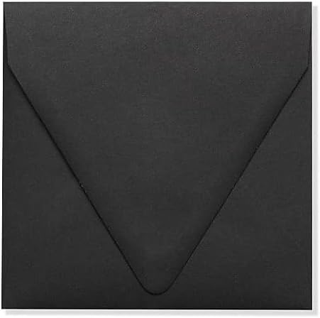 LUXPaper Square Contour Flap Invitation Envelopes | 6 1/2" x 6 1/2" | Midnight Black | 80lb. Text | 50 Qty by LUXPaper