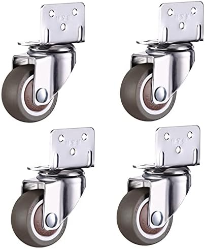 Kolloee 4pcs Furniture Casters Wheels Soft Rubber Swivel Caster Quite Roller Wheels for