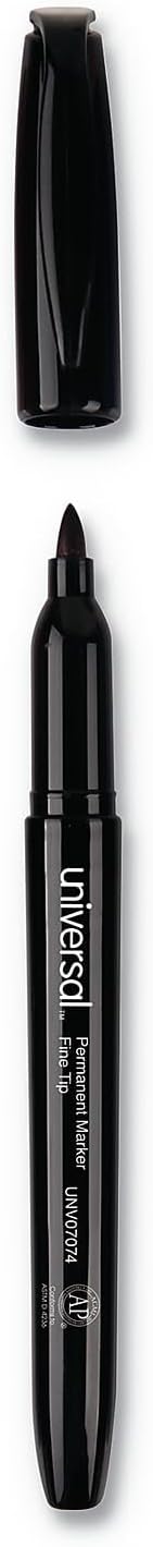 Universal UNV07074 Fine Bullet Tip Pen-Style Permanent Marker, Black, 60/Pack