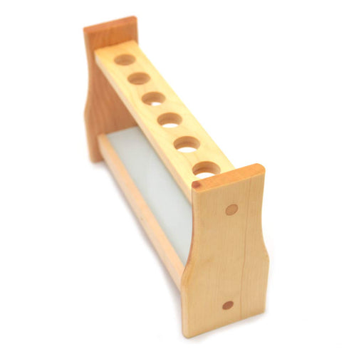 Chiloskit 21mm/0.81" Hole Wooden Test Tube Rack Holder for 25ml Test Tubes, 6 Slots, Lab Tube Racks