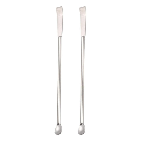 YOKIVE 2 Pcs Micro Spoons, Lab Scoops with Double Head for Sampling Reagents, Stainless Steel, 4.92-Inch