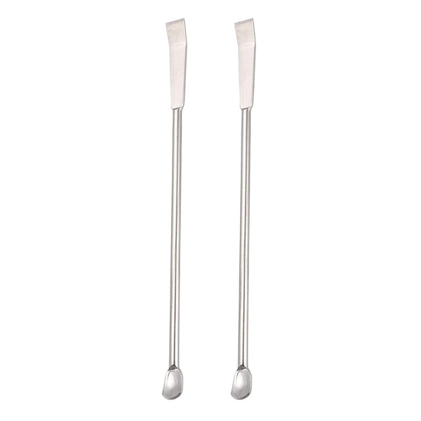 YOKIVE 2 Pcs Micro Spoons, Lab Scoops with Double Head for Sampling Reagents, Stainless Steel, 4.92-Inch