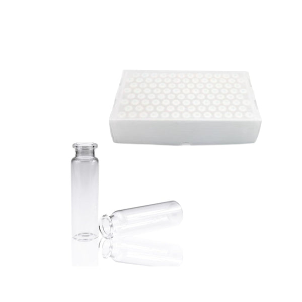 Borosilicate Glass Standard Crimp Headspace Vial, 20ml Capacity, Flat Bottom, Beveled Finish, 22.5x75mm, Pack of 100