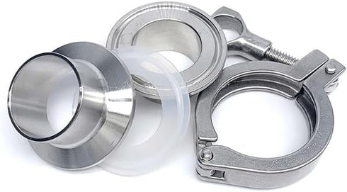 HNIGLLEEHN 1pc 304 Applications(19mm) Stainless Steel Tri Clamp Weld Ferrule Kit - Quick-Fit Clamp for Food, Beverage