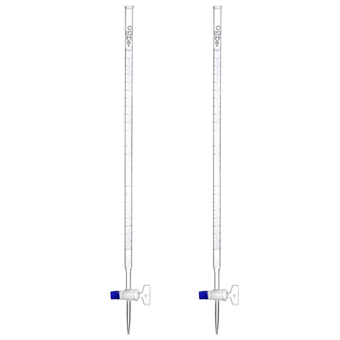 QWORK 25mL Class A Borosilicate Burette with Glass Key Stopcock - Laboratory