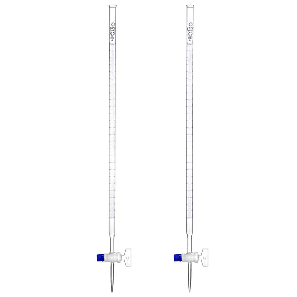 QWORK 25mL Class A Borosilicate Burette with Glass Key Stopcock - Laboratory