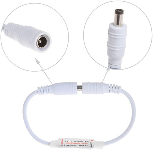 2 Pack 3528 5050 Dimmer 12V 24V LED Light Strip Remote Control Mini RF Wireless LED Controller Single Color LED Strip