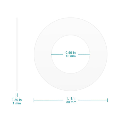 stonylab Gasket Silicone Seals, 5 Pack Clear O-Ring Sealing Silicone Gasket with 15 mm ID and 30 mm OD for Lab Electrochemical Cell Accessory