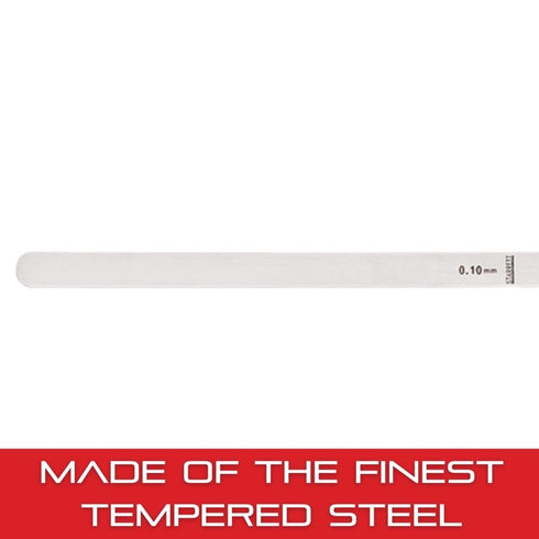 Starrett Tempered Steel Thickness Gage or Feeler Stock .10mm Thickness, 30cm Length - Ideal for Carpenters and Home
