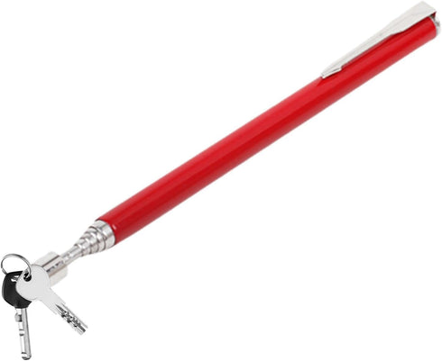 Red Magnet Extension Tool, Telescopic Magnetic Pick Up Tool with LED Flashlight, Flexible Pickup Gadget