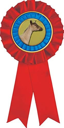 Dairy Goat Red Rosette Ribbon, Goat Trophy Ribbon Award Prize
