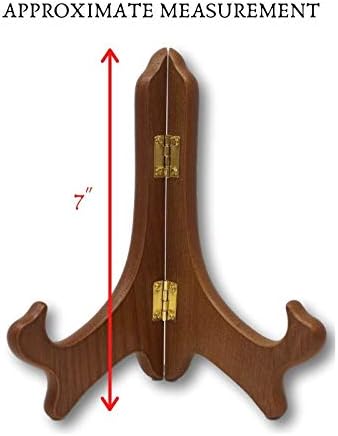 BANBERRY DESIGNS Walnut Wooden Easels, Set of 3, Premium Quality Folding Display Stand 7" H for Plates, Books