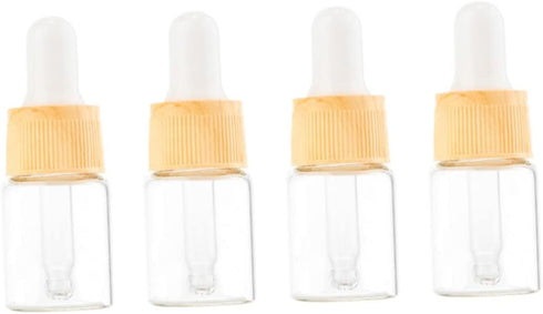 4Pcs Mini Glass Dropper Bottles for Essential Oils, Travel Dispensing Bottles