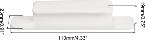 uxcell 6Pcs Self-Stick Handles, White Plastic Self-Adhesive Instant Drawer Handles Pulls for Bathroom, Closet, Wardrobe, Dresser, Window (110mm/4.33" Length) by uxcell
