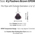 #3 Brown EPDM Flexible Roof Jack Pipe Boot - Metal Roofing Pipe Flashing (Pipe OD 1/4" to 5")