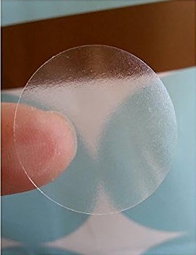 Hybsk 300pcs Clear Round Labels, 2 Inch Circle Seal Stickers for Envelope Sealing