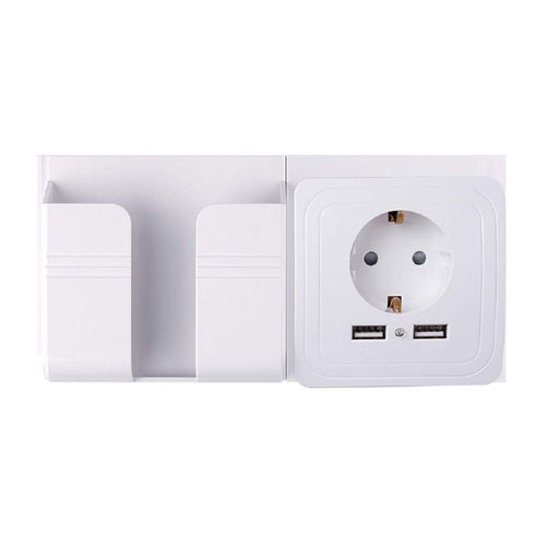1set Smart Home Dual USB Port 2400mA Wall Charger Adapter, 16A EU Standard Electrical Plug Socket Power Outlet