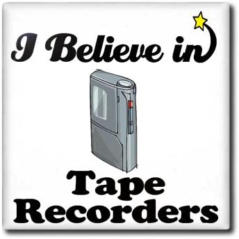 3dRose 6 Inch I Believe in Tape Recorders Ceramic Tile