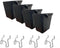 4 Sets Square Pegboard Bins with Hooks, Pegboard Tool Organizer for Office, Craft Box Organizer, Black