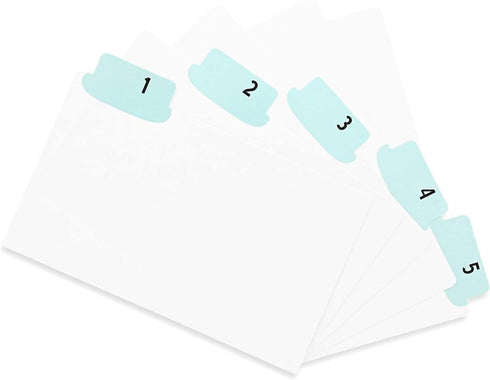 Paper Junkie Index Card Dividers Numbers 1-31 - 3 x 5 in Turquoise UV-Laminated Tabs, 2-Pack