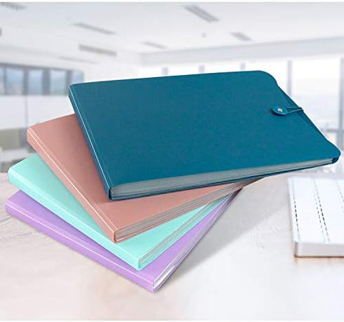 Vertical Expanding Accordion Folder with 7 Pockets, Document Wallet Organizer Bag, A4 Letter Size, Blue