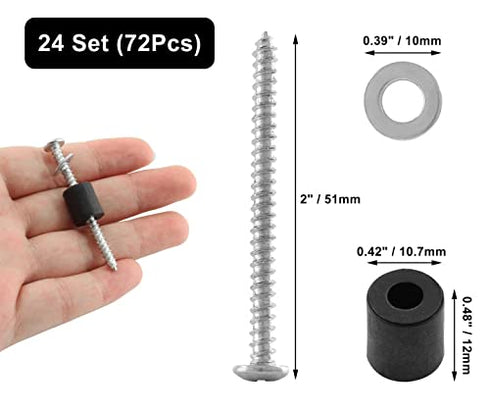 24 Set (72Pcs) Pegboard Mounting Hardware Kit, Accessories Include Screws, Spacers, Washers for 1/4 & 1/8 Inch