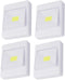 ARTIBETTER Battery Powered Led Cabinet Lights 4Pcs Soft Eye-Safe Cob Lighting for
