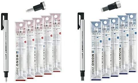 Tombow Mono Zero Pen-Style Eraser (2 Pen-erasers & 20 Refills, 2.3mm Round & 2.5mm Rectangle)