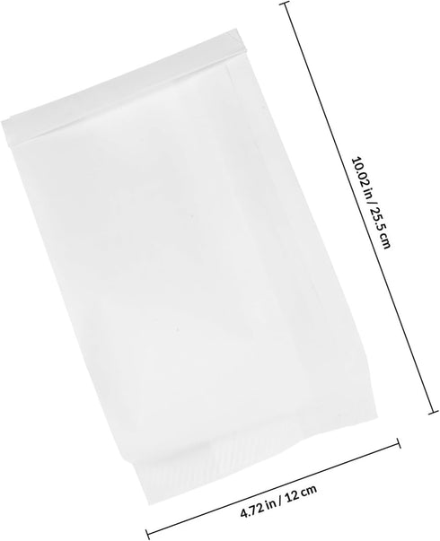 OFFIGAM 10x5 Inch Packaging 25pcs Sealable Greaseproof Kraft Paper Bags White Sandwich Pastry Snack Bags for Bakery
