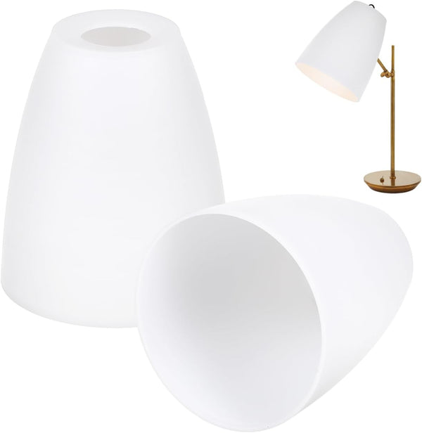 Generic Plastic Lampshade Set of 2 for Desk Lamp 4.52X3.93X1.96In Frosted Replacement Light