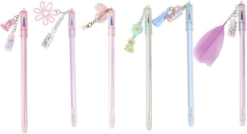 Katartizo 1PC Cute Drifting Bottle Bear Pendant Gel Pen, Sweet Lovely Erasable Stationery for School Office Supplies
