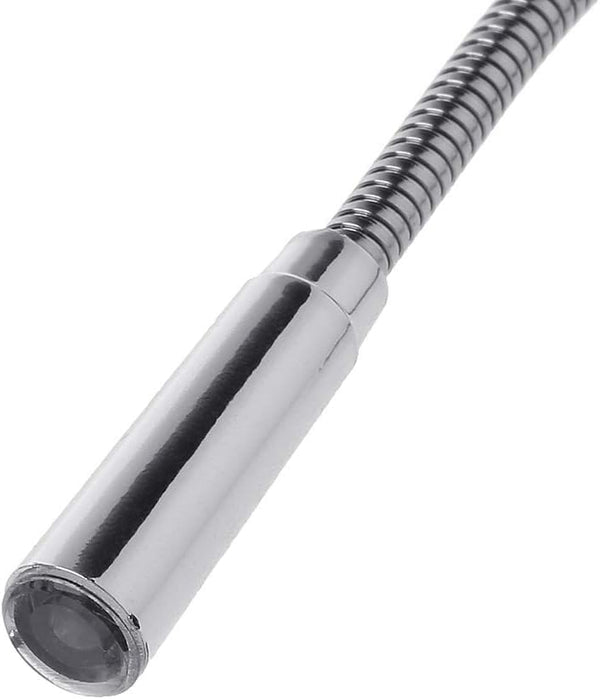 Silver USB Flexible Light, Gooseneck LED Glowing Lamp, Adjustable for Laptop, Studying, Office, Writing, Reading