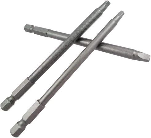 6Pcs 1/4 Inch Shank Long Magnetic Square Head Screwdriver Bits Set for Power Tools SQ1 SQ2 SQ3 (100mm)