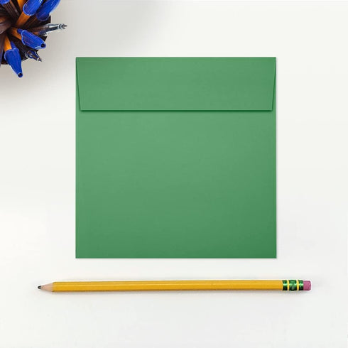 LUXPaper Square Invitation Envelopes, Peel & Press, 5" x 5", Holiday Green, 80lb. Text, 50 Qty