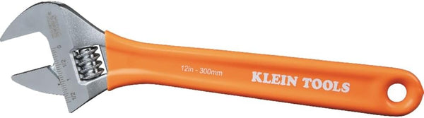 Klein Tools O50712 Adjustable Wrench, Extra-Capacity Jaw, Forged Heat-Treated Alloy Steel, SAE,