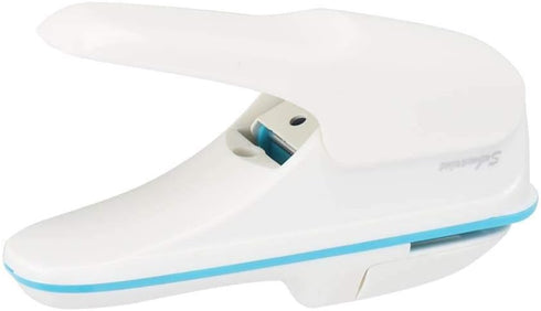 No Staple Stapler - ABS No Staple Stapling Machine for Home, School, Office and Travel Use (White)