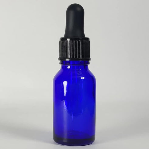 Bioll 15ml (1/2 oz) Glass Dropper Bottle, Essential Oil Bottle with Glass Eye Droppers, 24Pcs (Blue)