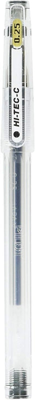 Pilot Hi-Tec-C 025 Gel Ink Pen, Hyper Fine Point 0.25mm Black Ink, LH-20C25 Value Set of 2