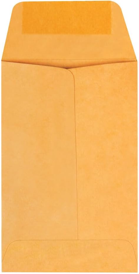 Quality Park Kraft Coin and Small Parts Envelope, #1, Square Flap, Gummed Closure, 2.25 x 3.5, Light Brown Kraft, 500/Box by Quality Park