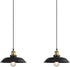 Newrays 2 Pack Black Farmhouse Pendant Light, Industrial Ceiling Lights Fixture for